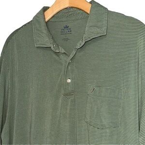 Peter Millar Men’s L Green Blue Mini Stripe Mountainside Collection Polo Shirt